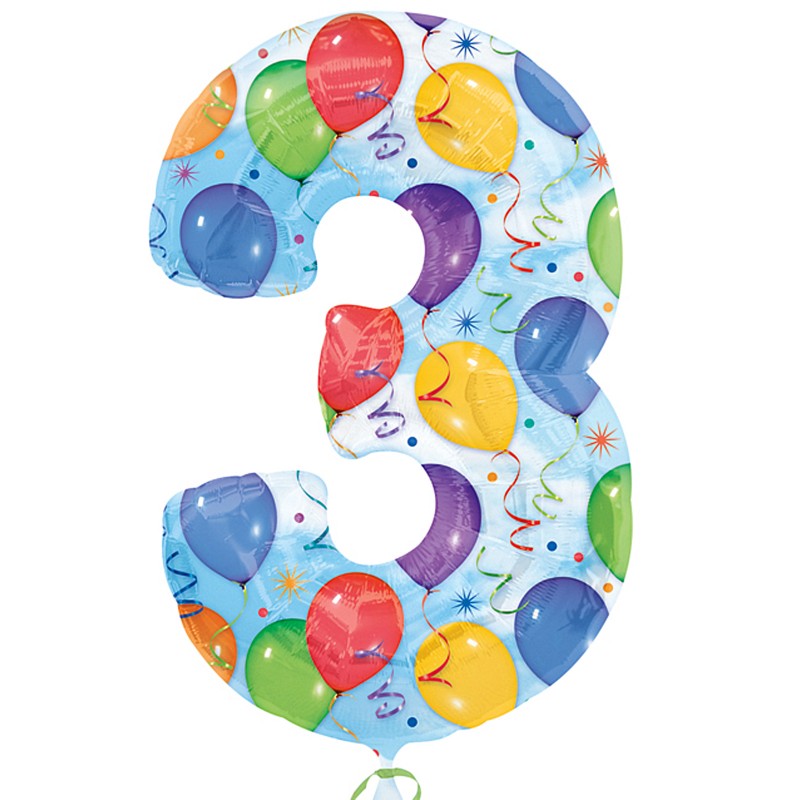 Цифра 3 на день рождения из шариков
