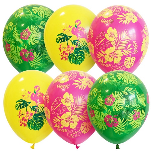 Воздушные шары Гавайская вечеринка 30см с гелием и обработкой Хай-флоат