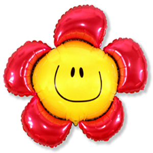 Фигура Цветочек красный 88х104см шар фольга