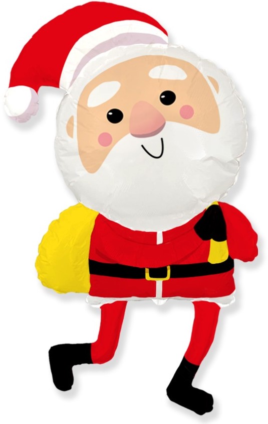 Шар фольга Фигура Дед-мороз с подарками 112 см  с гелием