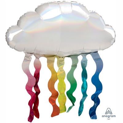 Шар фигура Облако с дождиком переливы 76х45 см с гелием