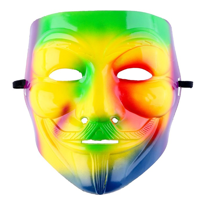 Карнавальная маска "Гай Фокс" разноцветная купить на Хэллоуин недорого с доставкой или в розницу в магазине рядом с м. Коньково в Москве