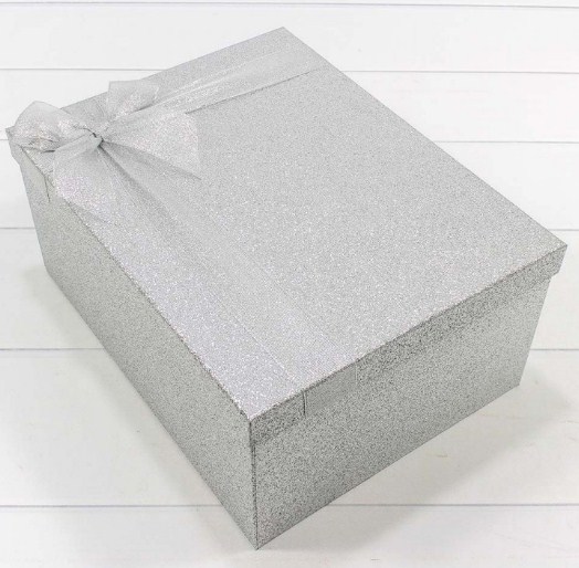 Коробка Прямоугольная Блеск серебро №4 22,5х15,8х9,5см 730604/10038 №4 OMG-GIFT