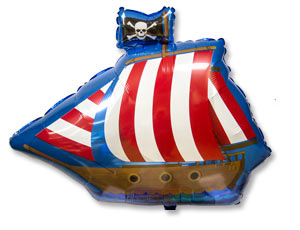 Фигура Пиратский фрегат 84 см шар фольга