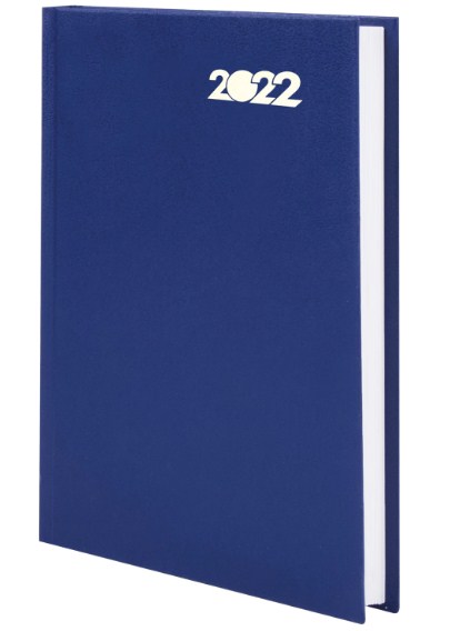 Ежедневник датированный 2022 (145х215мм), А5, S твердая обложка бумвинил, синий