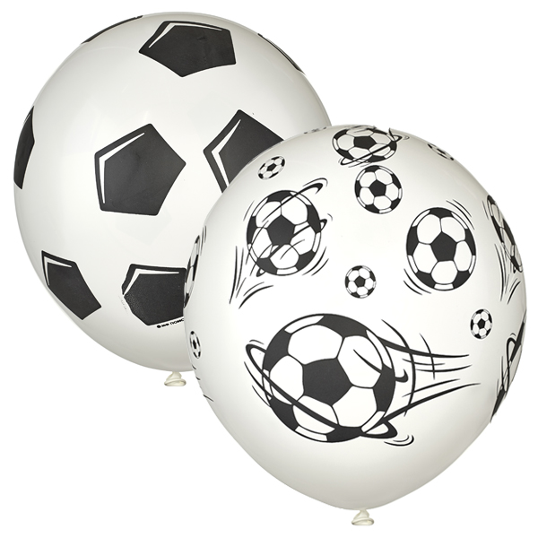 Воздушные шары Футбол white 5ст микс 30см с гелием и обработкой Хай-флоат
