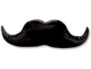 Фигура Усы черные 88х30см шар фольга