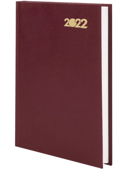 Ежедневник датированный 2022 (145х215 мм), А5, S, твердая обложка бумвинил, бордовый