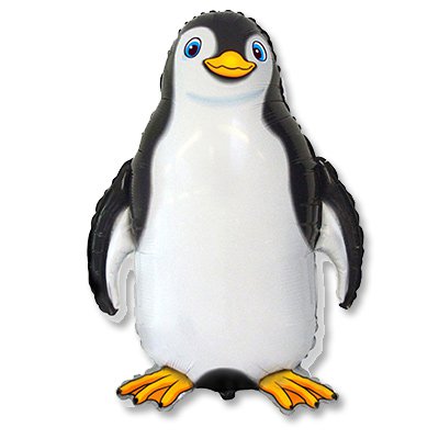 Фигура Пингвин счастливый черный 80х80см шар фольга
