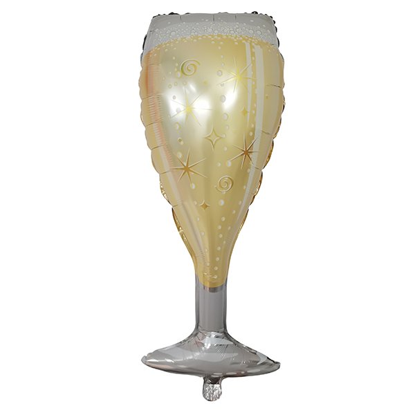Фигура бокал Шампанского Gold 44см Х 100см шар с гелием