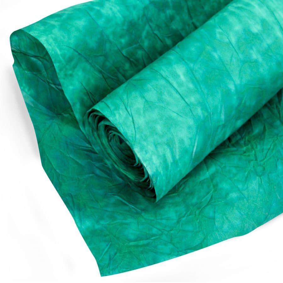 Бумага упаковочная жатая Эколюкс Изумрудно-зеленый 70х100 см
