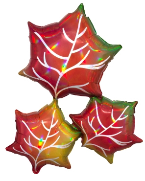 Фигура Листья Кленовые переливы 76х63см шар фольга