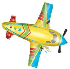 Фигура Самолет 84х56см шар фольга