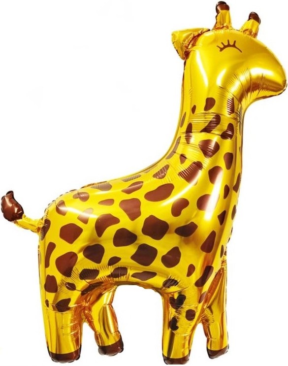 Шар фольга Фигура Жираф Золото114 см с гелием