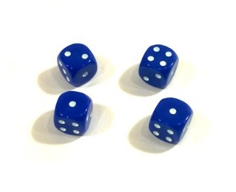 Кости игральные кубики - зарики синие 1,6 см