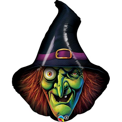 Фигура Ведьма голова шар фольга Хэллоуин