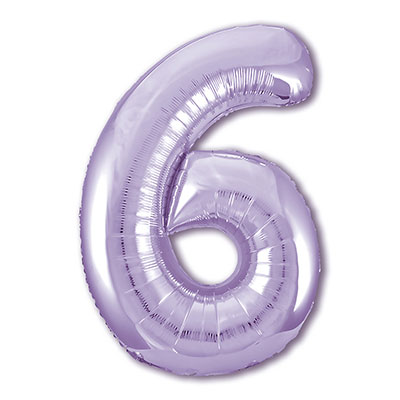 Цифра 6 Пастель Lavender 102см шар фольга