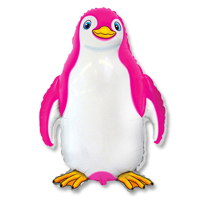 Фигура Пингвин счастливый розовый 80х80см шар фольга