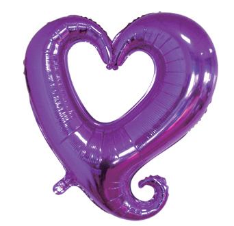 Фигура F Цепь сердец Фиолетовый 36"/91см шар фольга