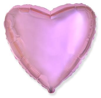 Сердце Светло-розовый Pink металлик 18"/45см шар фольга