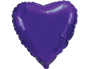 Сердце Purple 18"/45 см шар фольга