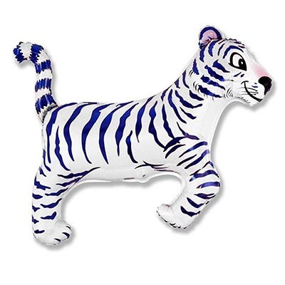 Шар фольга Фигура Тигр белый 76х90см с гелием
