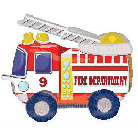 Ходячая фигура Пожарная машина 60х48см шар фольга с гелием
