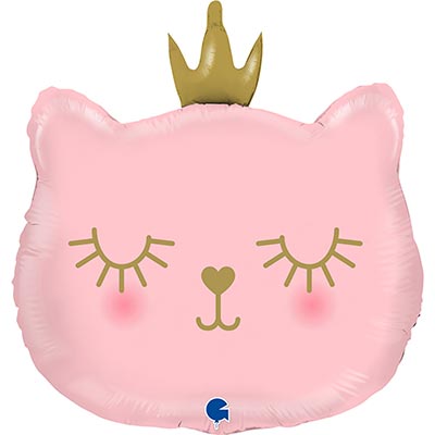 Шар фольга Фигура Голова кошки в короне 66см с гелием