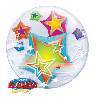 Bubble Инсайдер Звезды разноцветные 24"/60см