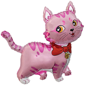 Фигура Кошечка розовая 91х93см шар фольга