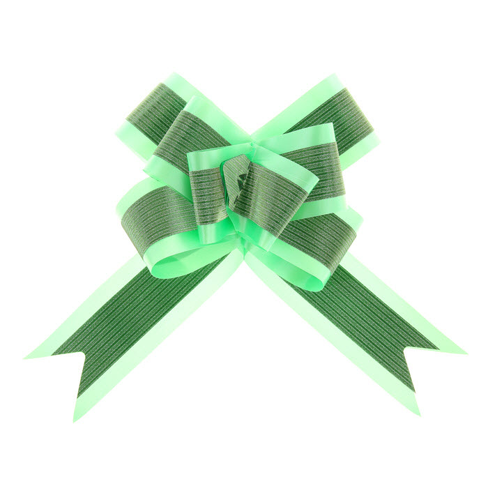 Бант - бабочка с полосой зеленый 5см