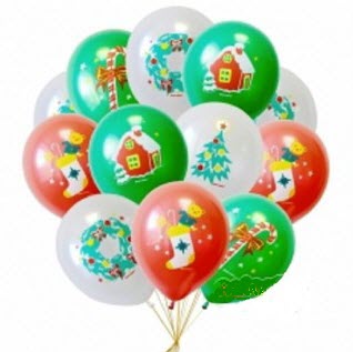 Облако из шаров с гелием Новогодние игрушки металлик 21 шар