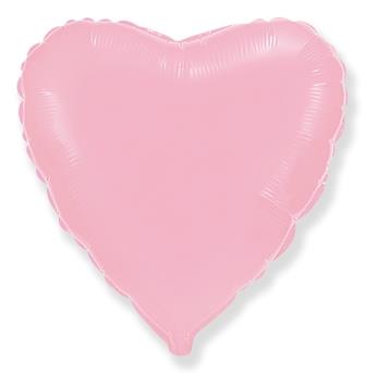 Сердце Pink пастель 18"/45см шар фольга