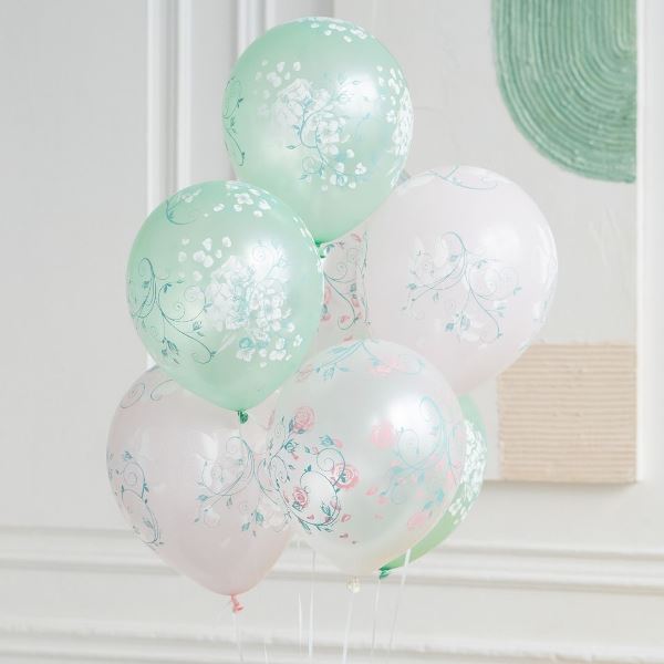 Воздушные шары Нежность микс 1ст 30 см с гелием и обработкой Хай-флоат