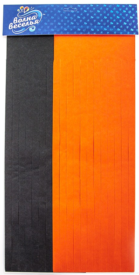 гирлянда тассел черный / оранжевый 35х12см 10 листов Веселый праздник  521192