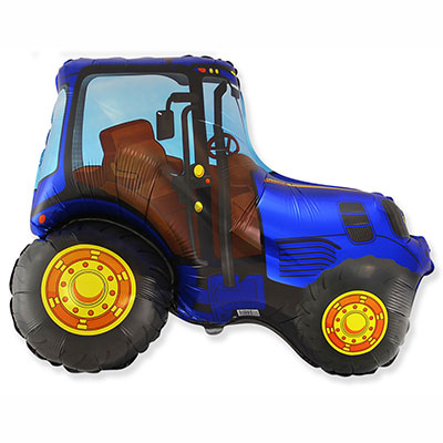 Шар фольга Фигура Трактор синий 69см с гелием