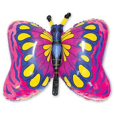 Фигура Бабочка малиновая 59х89см шар фольга