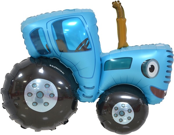 Шар фольга Фигура Синий трактор 107см с гелием