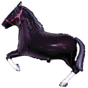 Фигура Лошадь черная 75х107см шар фольга