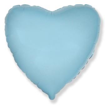 Сердце LIGHT BLUE пастель 18"/45см шар фольга