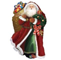 Фигура Дед мороз с подарками 32"/81 см шар фольга