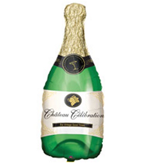 Фигура Бутылка шампанского 35х91см шар фольга