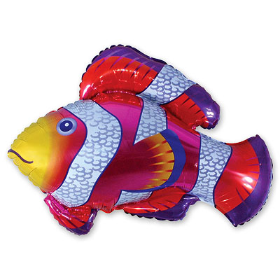 Фигура Рыба пестрая красная 80х90 см шар фольга