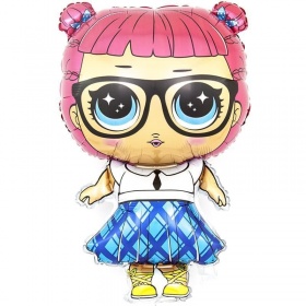 Фигура Модная кукла (плиссированная юбочка) 81см шар фольга