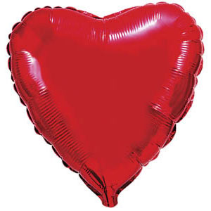 Сердце RED 18"/45см шар фольга