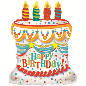 Фигура С Днем Рождения! (торт), Белый 28''/71 см шар фольга