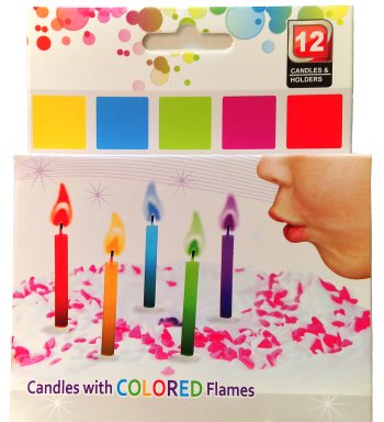 свечи с цветным пламенем 12шт 6см Maoming УТ-00001226