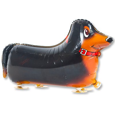Ходячая фигура Собака Такса 70см шар фольга с гелием