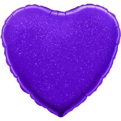 Сердце Фиолетовый голография 18"/45см шар фольга