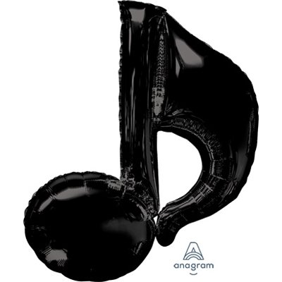 Фигура Нота музыкальная черная 73х88см шар фольга